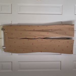 Lilly Pulitzer Horseshoe embroidered tan corduroy pants sz 8.